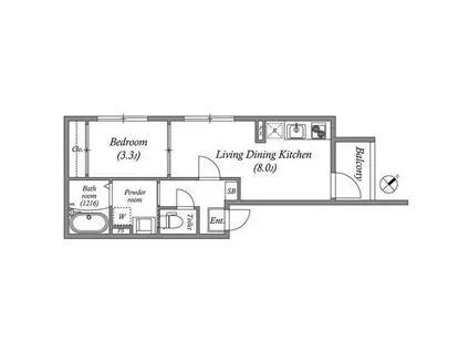 パークテラス淡路(1LDK/1階)の間取り写真