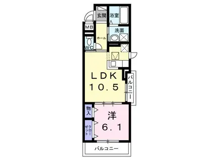 埼玉高速鉄道 鳩ケ谷駅 徒歩7分 3階建 新築(1LDK/1階)の間取り写真