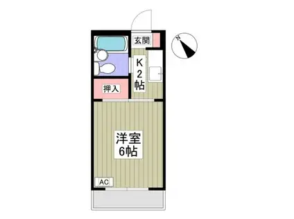 シャートール田口戸塚I棟(1K/3階)の間取り写真