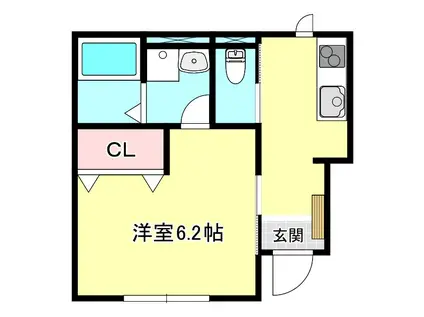 三木市加佐アパート(1K/1階)の間取り写真