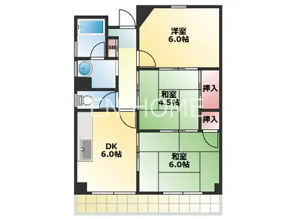 グリーンハイツ近江(3DK/2階)の間取り写真