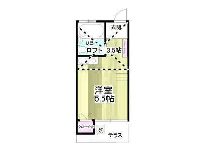 プチシャトー高円寺(ワンルーム/1階)の間取り写真