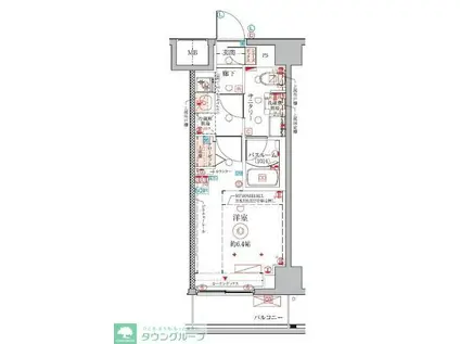 クレヴィスタ武蔵中原(1K/3階)の間取り写真