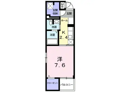 セラヴィ(1K/5階)の間取り写真