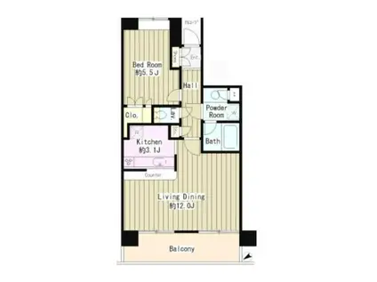 CASA-AILE(1LDK/2階)の間取り写真