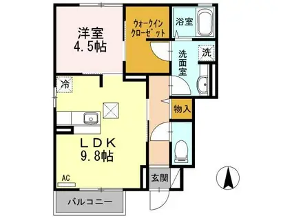 TODO(1LDK/1階)の間取り写真