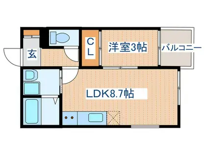 RIBORDONE(1LDK/2階)の間取り写真