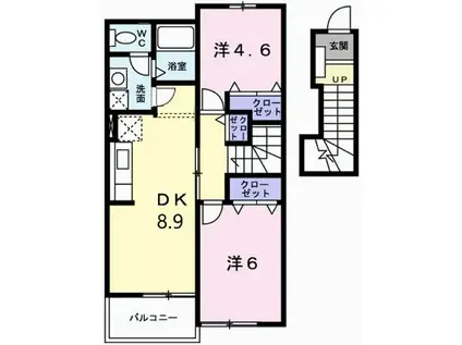 サンパティオ O.G.MII(2LDK/2階)の間取り写真