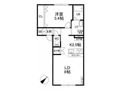 レーベンII(1LDK/1階)の間取り写真