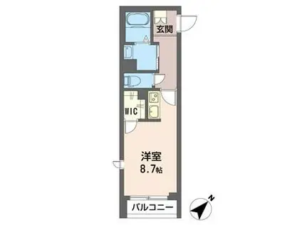 グランクラス潮見ST(ワンルーム/1階)の間取り写真