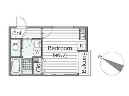 相鉄新横浜線 羽沢横浜国大駅 徒歩8分 2階建 築19年(ワンルーム/1階)の間取り写真