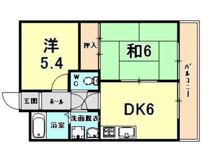 ロイヤルハイツ武庫之荘(2DK/2階)の間取り写真