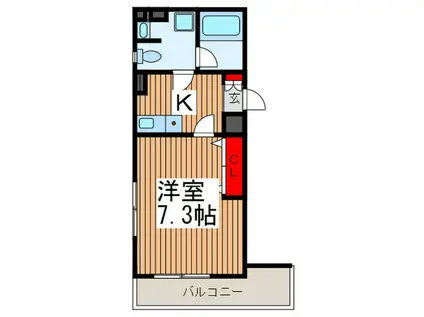 サンイング西川口(1K/6階)の間取り写真