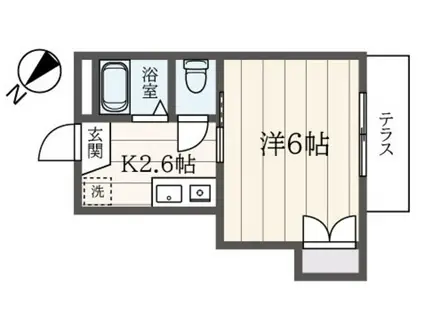上鷺サーティ・ワン(1K/1階)の間取り写真