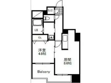S-FORT北大前(1LDK/2階)の間取り写真