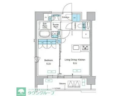 プレディアコート三軒茶屋(1LDK/8階)の間取り写真