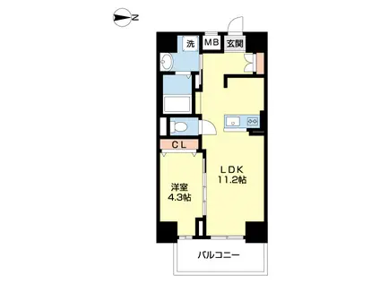 M・メゾン小松原(1LDK/6階)の間取り写真