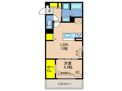 EUPHORIA籠池通(1LDK/2階)の間取り写真