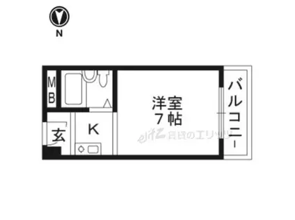 ハイツ茨木(ワンルーム/4階)の間取り写真