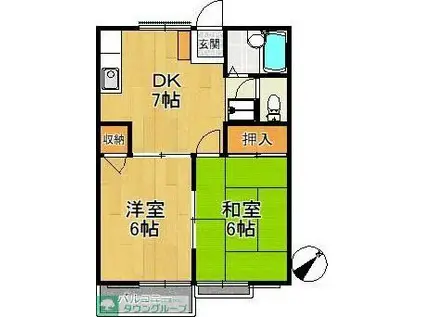柏ハイム(2DK/2階)の間取り写真