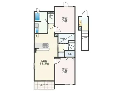 アニューエイティ(2LDK/2階)の間取り写真