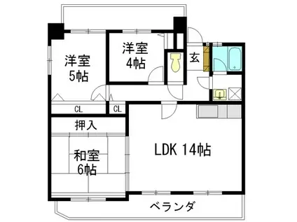 WING 95(3LDK/3階)の間取り写真