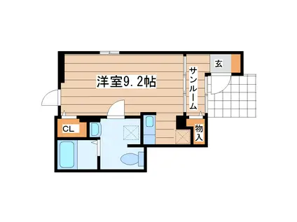 リバーサイド・A(1K/1階)の間取り写真