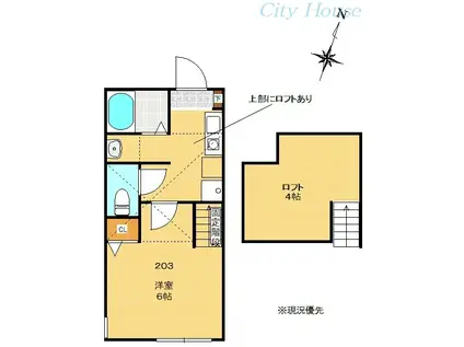 ショコラハウゼ大塚(1K/1階)の間取り写真