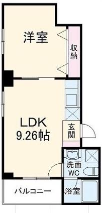 ボヌール山下町(1LDK/5階)の間取り写真