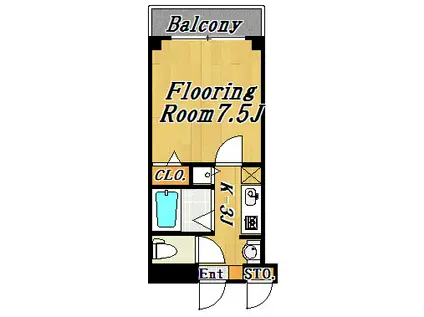 FOREST COURT イースト(1K/1階)の間取り写真