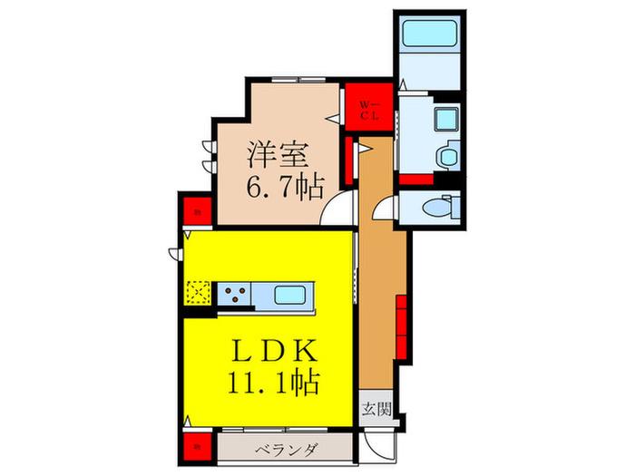 ネオ レジデンス(1LDK/1階)の間取り写真