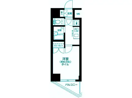 シンシアフォーディー五反田ウエスト(1K/8階)の間取り写真