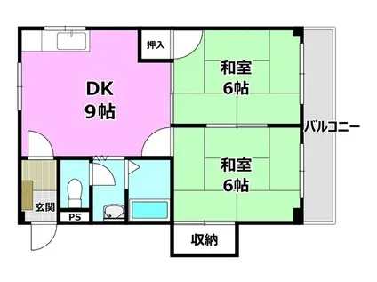 川上ハイツ(2DK/3階)の間取り写真