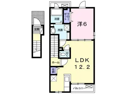 一楽ハウス(1LDK/2階)の間取り写真
