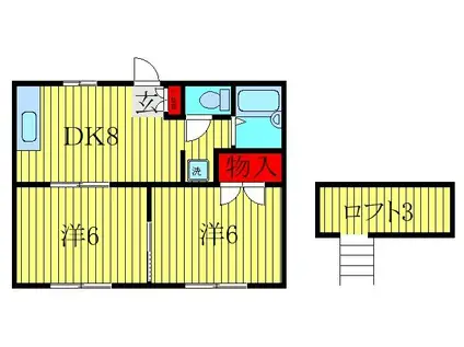 東千葉第9レジデンス(2DK/1階)の間取り写真