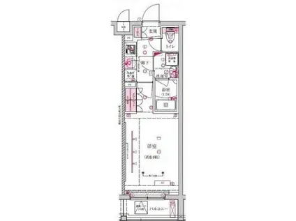 ベルシード板橋ノース(1K/2階)の間取り写真