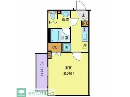 アンベリール中野鷺宮(1K/2階)の間取り写真