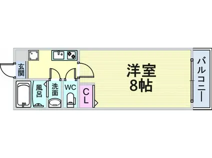 アールグランツ東大路(1K/2階)の間取り写真