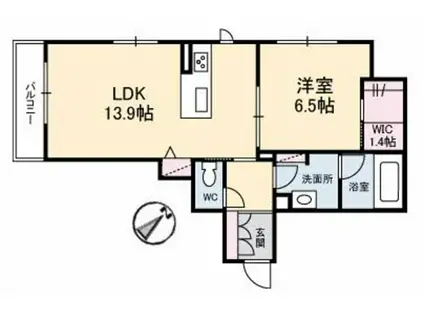 シャーメゾン寿(1LDK/2階)の間取り写真