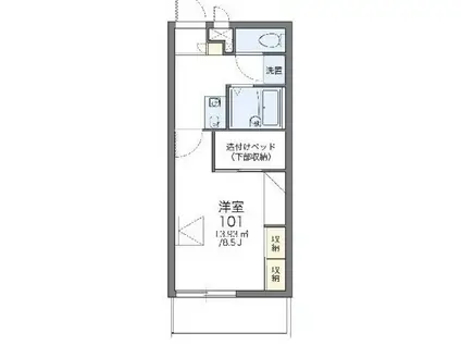 レオパレスワカバコーポ(1K/1階)の間取り写真