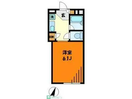 モンテローザ日吉(1K/1階)の間取り写真