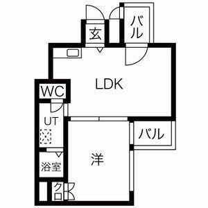 STATION VIEW 加納(1LDK/1階)の間取り写真