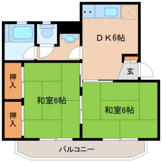VISTA五日市(2DK/3階)の間取り写真