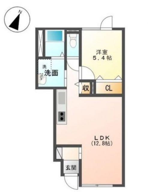 リアンコート(1LDK/1階)の間取り写真