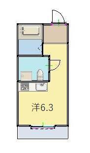 アークヒルズ磯子(ワンルーム/1階)の間取り写真