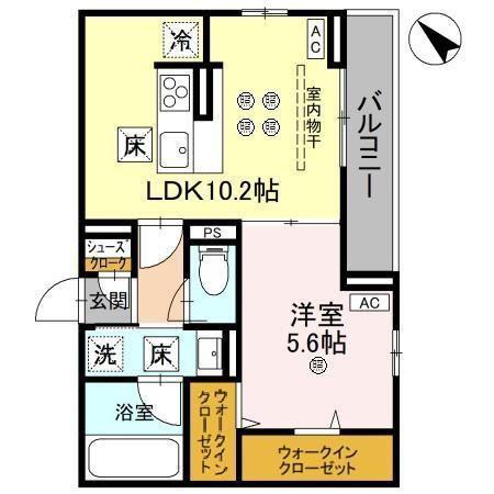 ジョウエイ深町(1LDK/1階)の間取り写真
