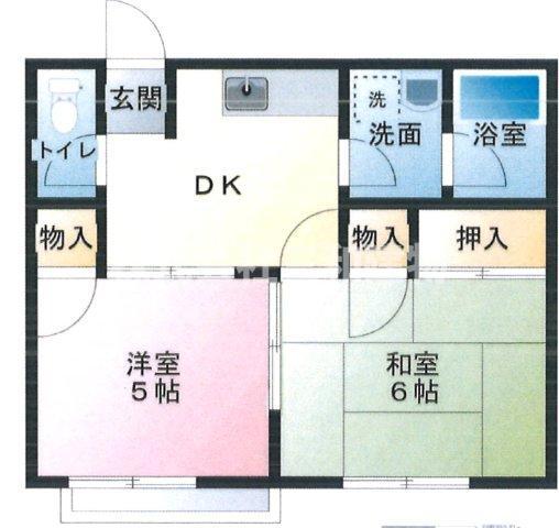 エクレール赤塚B(2DK/1階)の間取り写真