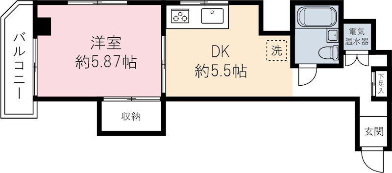 伊藤ビル(1DK/4階)の間取り写真