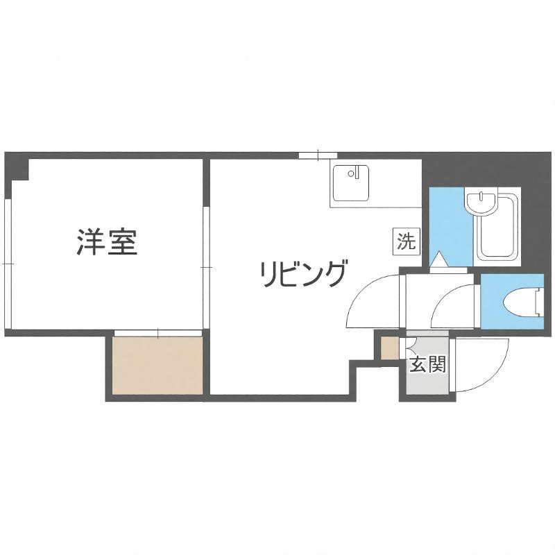 細川ハイツ(1DK/2階)の間取り写真