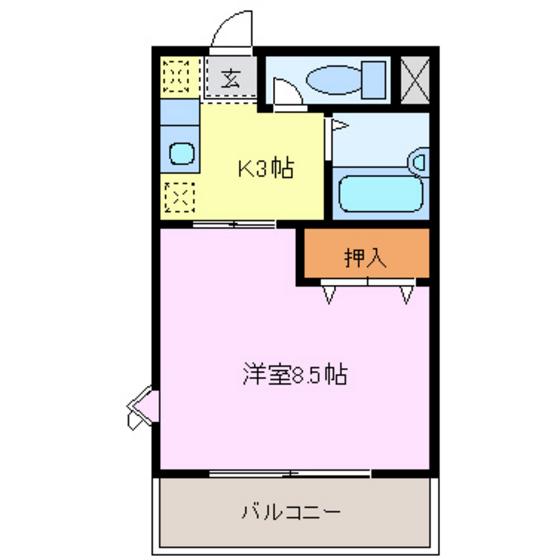 フォーリスト(1K/3階)の間取り写真